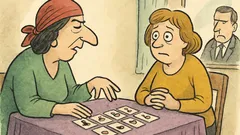 Vtip: Žena si nechává věštit u kartářky…