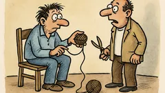 Vtip: Blázen si hraje s klubíčkem...