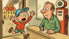 Vtip: Pepíček vběhne na pumpu a volá...