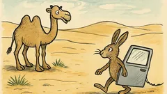 Vtip: Jde zajíc po poušti s dveřmi
