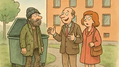 Vtip: Přistoupí pán k bezdomovci u popelnice