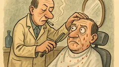 Vtip: Holič holí zákazníka, pořád myslí...