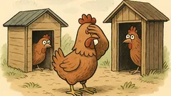 Vtip: Tři slepice hrají na schovku