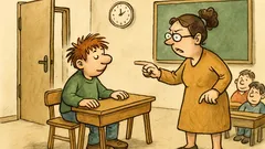 Vtip: Pepíček přijde do školy pozdě...